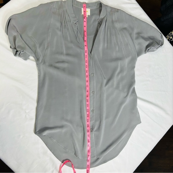 Anthropologie Maeve Rosalyn Silk Oversized Relaxed V Neck Button Down Tunic Sz M - Picture 11 of 13